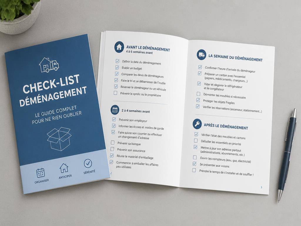 La checklist déménagement MonDem posée sur un bureau